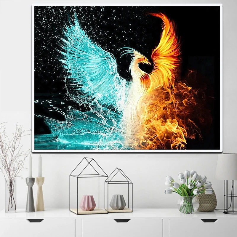 DIY 5D Diamond Painting Colorful Phoenix Bird Animals Diamond Embroidery Full Drill Paintings Pictures Craft Kits Home Decor