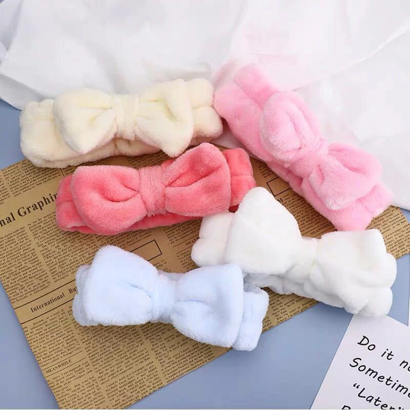Hair Accessories Elastic Flannel Head Wrap Cute Girl Gift Makeup Beauty Salon Bowknot Turban Spa Headband