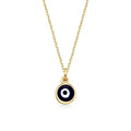 Milskye 14k Gold Plated Simple Fashion Jewelry 925 Silver Resin Enamel Evil Eye Bead Pendant Necklace