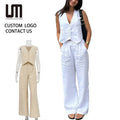 2025 Custom Logo Women's 2 Piece Suit Set - Fashion Blazer Top & Casual Pants Wholesale Office Wear Ladies Business Outfit