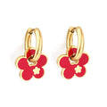 Fashion Jewelry Accessories Women Earrings 2023 Customizable LOGO Gold Plated Jewelry Stainless Steel Flower Hoops Earring