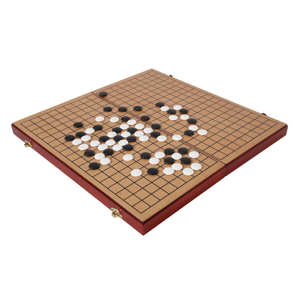 Hot Selling Children's Student Teaching Puzzle Game Go Game Folding Portable Rubber Wood Board Set Ages 6+ Factory Outlet