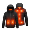 9 Zones  Heating Jacket Waterproof Heated Winter Jacket Windproof Heated Jacket Men