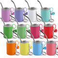 3oz Sublimation Blanks Shot Glass Straight Cup Shot Glass Tumblers with Key Chain Lid Metal Straw