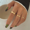 VKME New Wholesale Simple Gold Rings Sets for Women Men  Minimalist Women Metal Smooth Polished Ring Set Jewelry