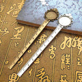 20mm/18x25mm Ruler Bookmark Base Tray Cabochon Base Blanks Settings and Glass Cabochon Cameo DIY Jewelry Making Accessories