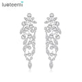 LUOTEEMI Elegant Earring Fashion Wedding Stud Woman Drop Luxury Big Dangle Large Geometric Jewellery Earings