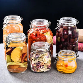 120ML 500ML 750ML 1000ML 1500ML 2000ML 3000ML Clip Top Food Packaging Storage Glass Jar for Kitchen Use Glass Bottles