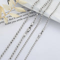 Round Beads Bare Chain Wholesale 925 Sterling Silver Solid Bead Chain Links Necklace for Women