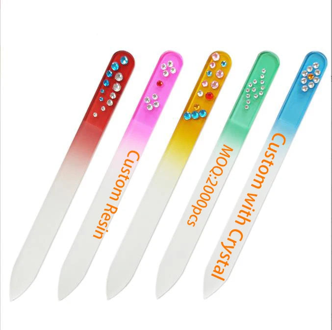 Custom Crystal Resin Crystal Glass Nail File with case