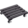 WPC Traditional Outdoor Anti-Slip Flower Stand Composite Flower Pot Holder Custom Rolling Tray Movable Roller Wooden Plant Base