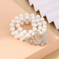2023 Elastic Pearl Waist Belt Slim Skinny White Waist Chain Belt With Rhinestone Buckle for Dress Pants Women