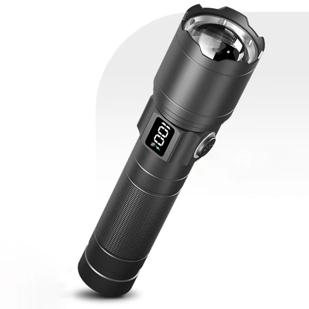 Hot Usb Rechargeable High Lumens Waterproof Digital Power Display Led Torch Light Tactical Flashlight