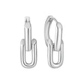YILUN Durable Rhodium Plated 925 Sterling Silver Chain Link Earrings Jewelry for Everyday Wear