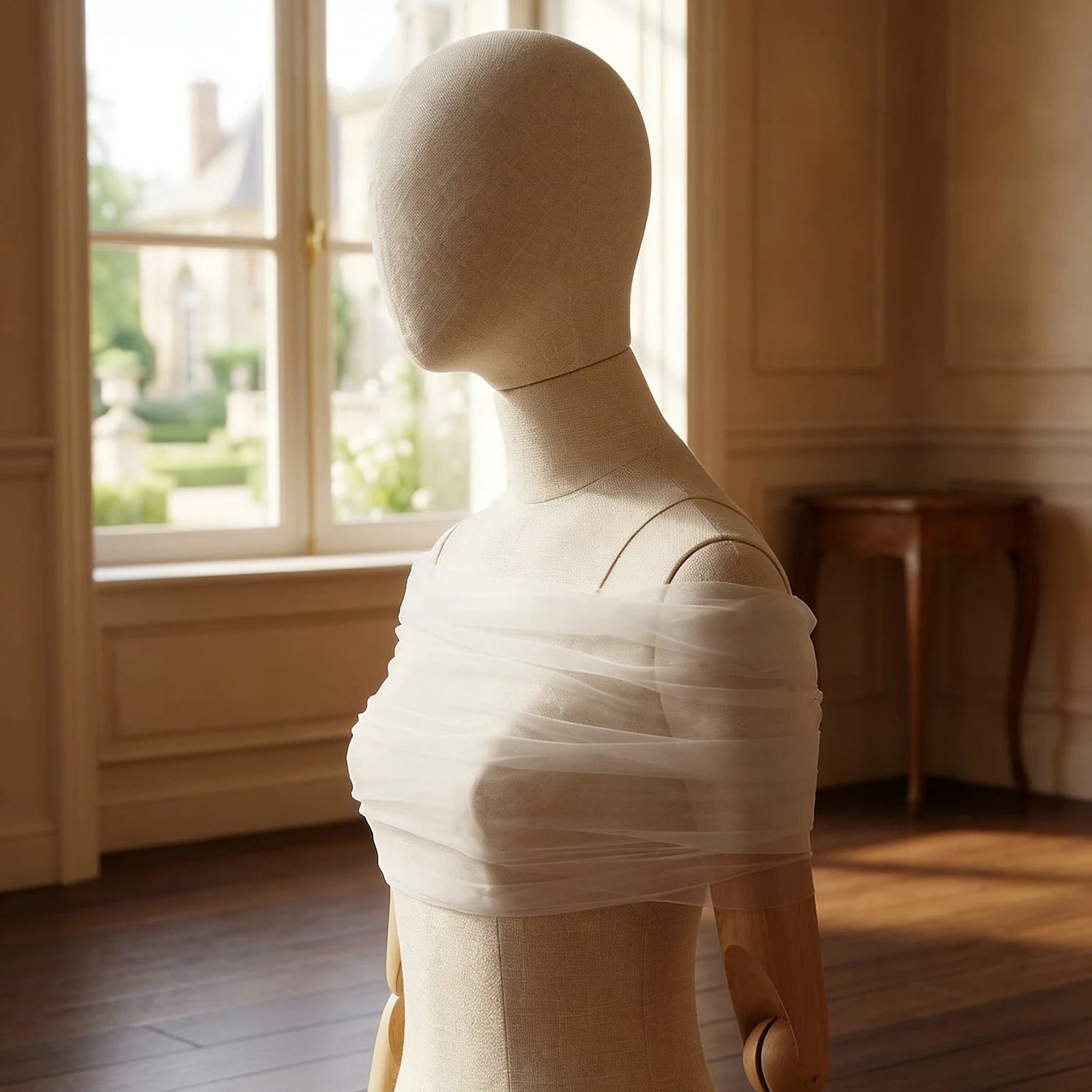 YouLaPan VG73-N Women's Short Sleeveless Wrap Soft Stretchy Tulle Shawl Wedding Dress Trim Top Jacket Bridal Bolero