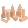 15-piece Cognitive Geometric Mathematics Wooden Building Blocks for Early Education Novelty Gifts Solid Beech Wood Crafts