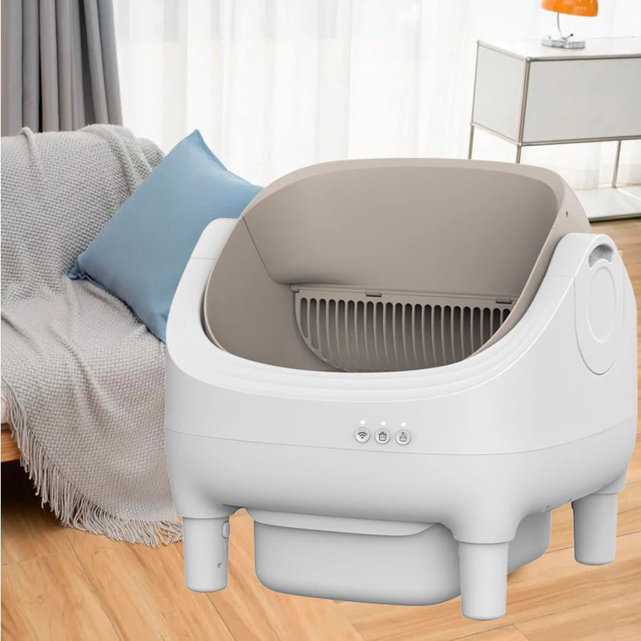 New Design 65L so Large Space Smart Cat Toilet Easy Clean Small Footprint Self Cleaning Automatic Cat Litter Box