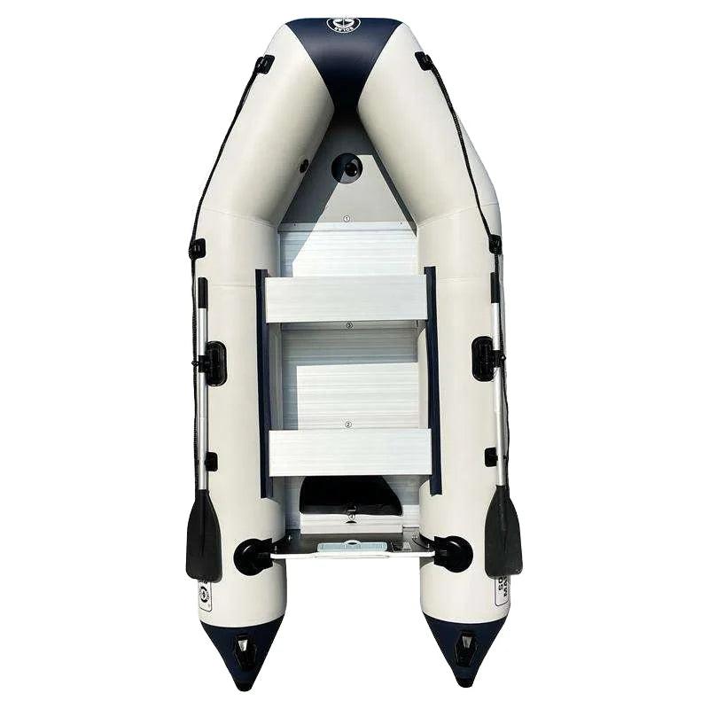 2.7m 3-Person Inflatable PVC Dinghy Boat for Fishing Rafting & Water Sports for Lake Power Tender & Outdoor Surfing/Diving