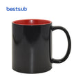 BestSub Wholesale Cheap Personalized Wholesale Inner Red Ceramic Sublimation Magic Coffee Mug