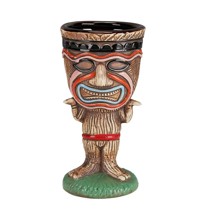 Unique Design Ape Man Pithecanthropus Shape Tiki Ceramic Mug Hawaii bar Cups