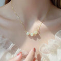 2021 New Fashion Natural Stone Pendant Necklace for Women Charms Beaded Jewelry Jade Necklace