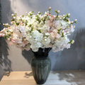CB011 Wholesale Artificial White pink Silk Sakura Flowers Branch Cherry Blossom Stem for Wedding Home Decoration