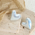 INS Romantic Heart Earrings High Gloss Resin Charm with Stainless Steel Stud for Parties Anniversaries Engagements or Gifts