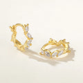 Nagosa 925 Sterling Silver 18k Gold Vermeil Marquise Cubic Zircon Stacked Hoop Earrings for Women