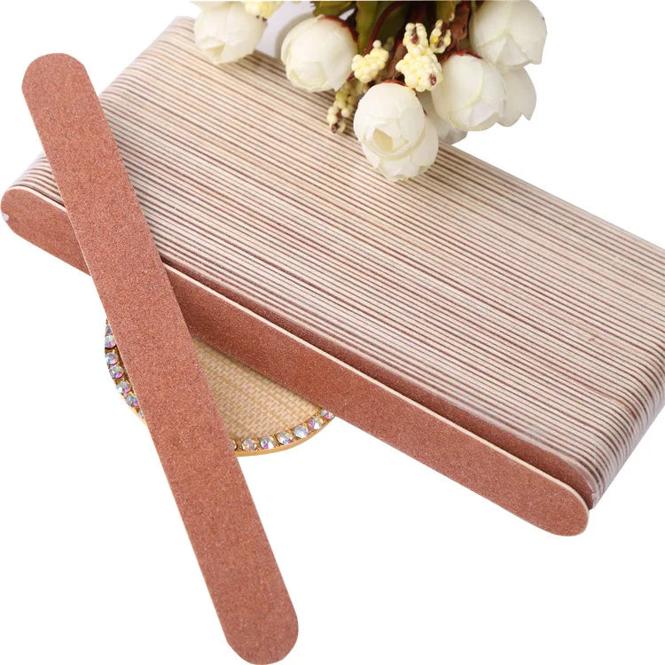 For Thin Sandpaper Nail File 80 Grit Durable Wooden Nail Strips Manicure Polish Strips Model #C4 Wholesale