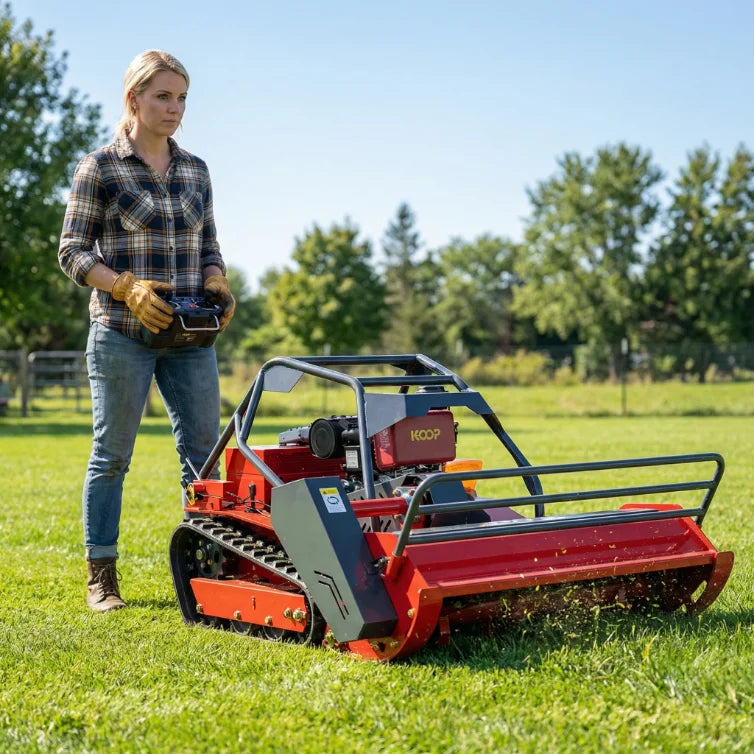 High Efficiency Heavy Duty Industrial Grade Smart Lawn Mower 25HP/22HP 420CC Crawler Remote Control Large/Small Sizes Good Price