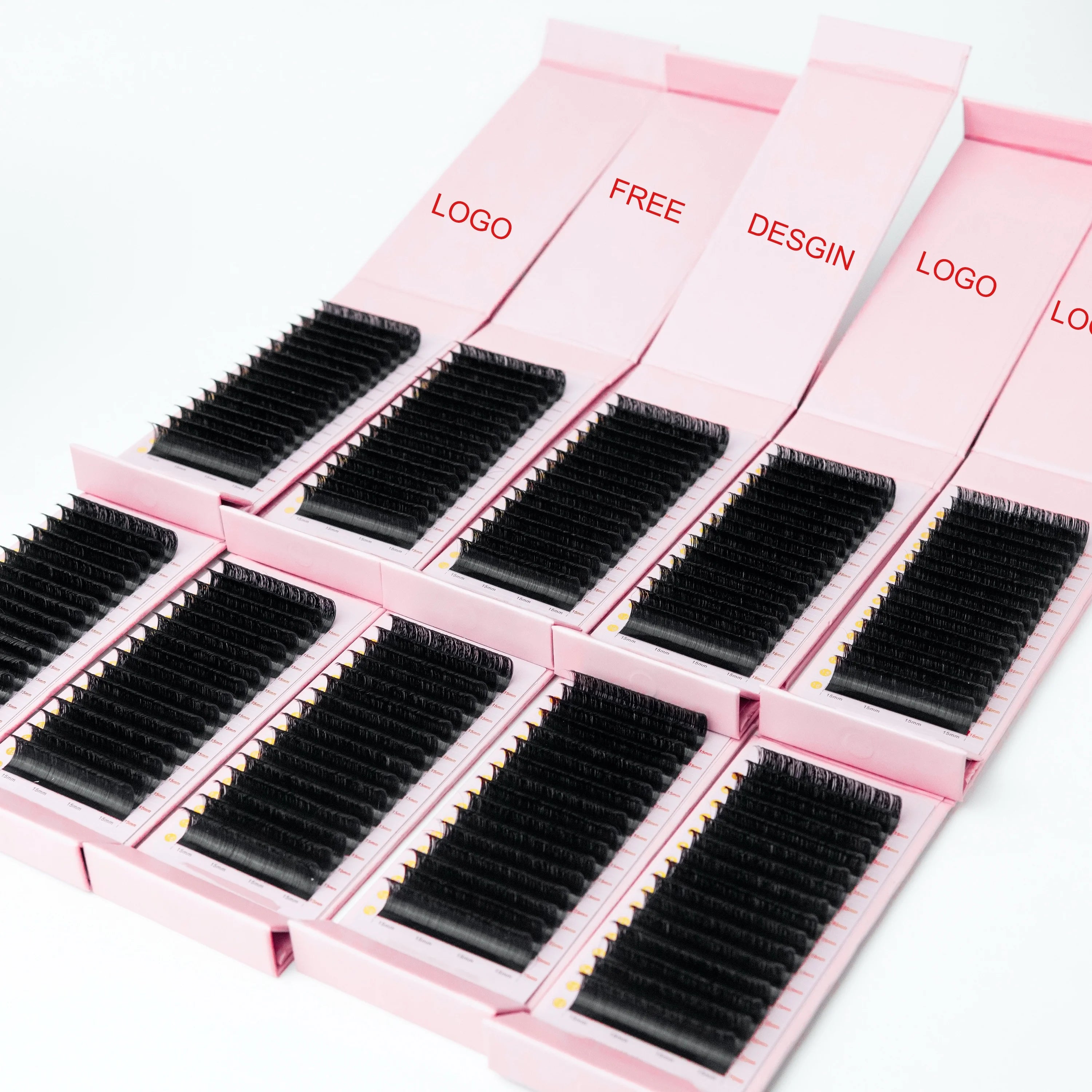 Wholesale Premium Cashmere Lash Extensions Supplies Easy Fanning Lash Trays Private Label Easy Fans Eyelash Extensions