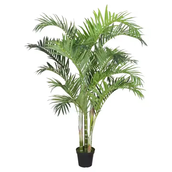 F528 Hot Sell High Quality Outdoor Decorative Green Simulation Ornamental Bonsai Artificial  Palm Trees Plant for Sale