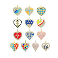 Girls Women Colored Bracelet Necklace Heart Enamel Charms for Jewelry Making