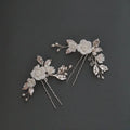 SLBRIDAL Handmade Ceram Flower Freshwater Pearls Bridal Hair Pin Wedding Hair Sticker Women Bridesmaids Jewelry Hair Accessories