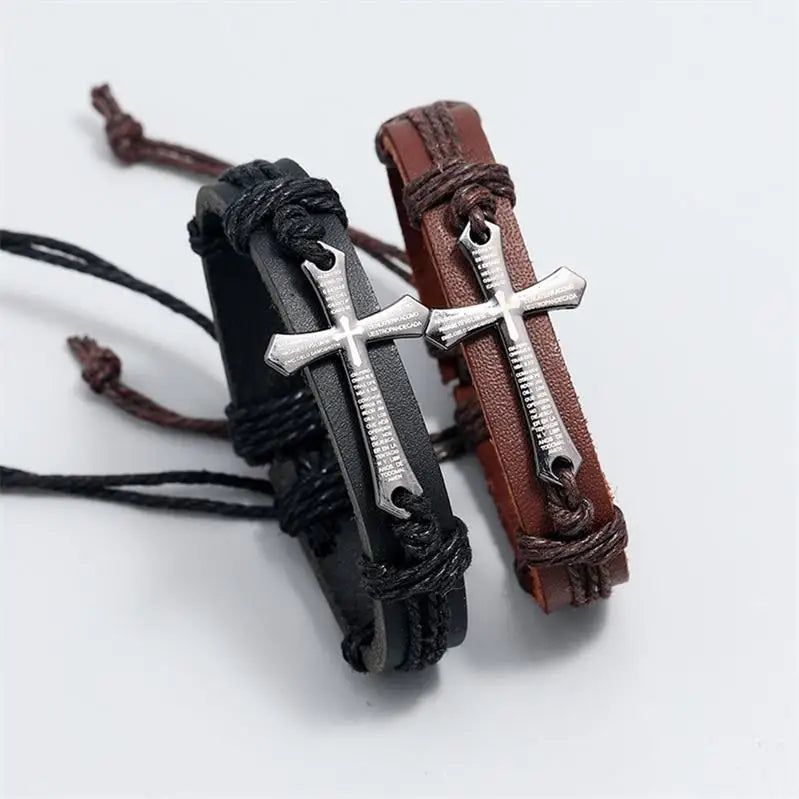 Simple Pull Retro Leather Adjustable Bracelet Popular Fashion Jewelry Personalized Handmade Woven Leather Bracelet