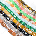 New Arrival Gemstone Rectangle Beads Loose Turquoise Quartz Multiple Materials Rectangle Stone Beads for DIY Jewelry Making