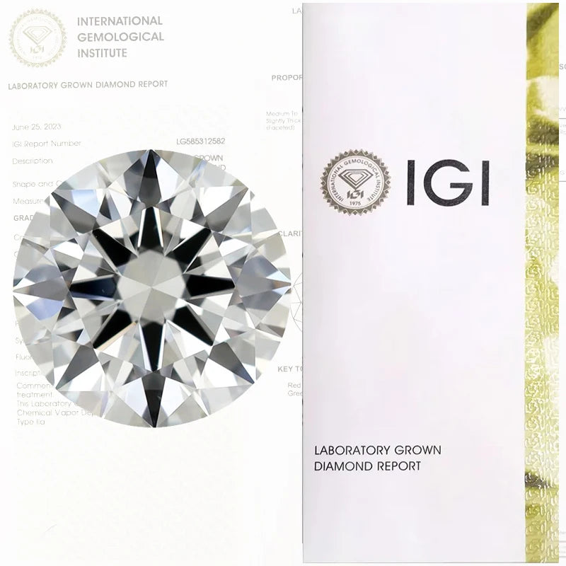IGI Certified Diamond Round 1.08CT Real Lab Grown Diamond I Color VS1 Grade Loose CVD Lab Grown Diamonds