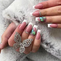 Wholesale Medium Length Luxury Bling French Square 24pcs Fake Nails Acrylic Designer Press on Nails Private Label in Bulk Vendor