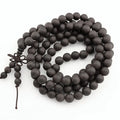 PBB1055 108 Piece Natural Black Matte Ebony Sandalwood Prayer Mala Classic Buddhism Meditation Beads Wood Jewelry