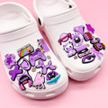 Wholesale Customized 2D Purple PVC DIY Clog Sandal Accessories Flower Butterfly Grape Crystal Shoes Decoration Witch Shoe Rubber