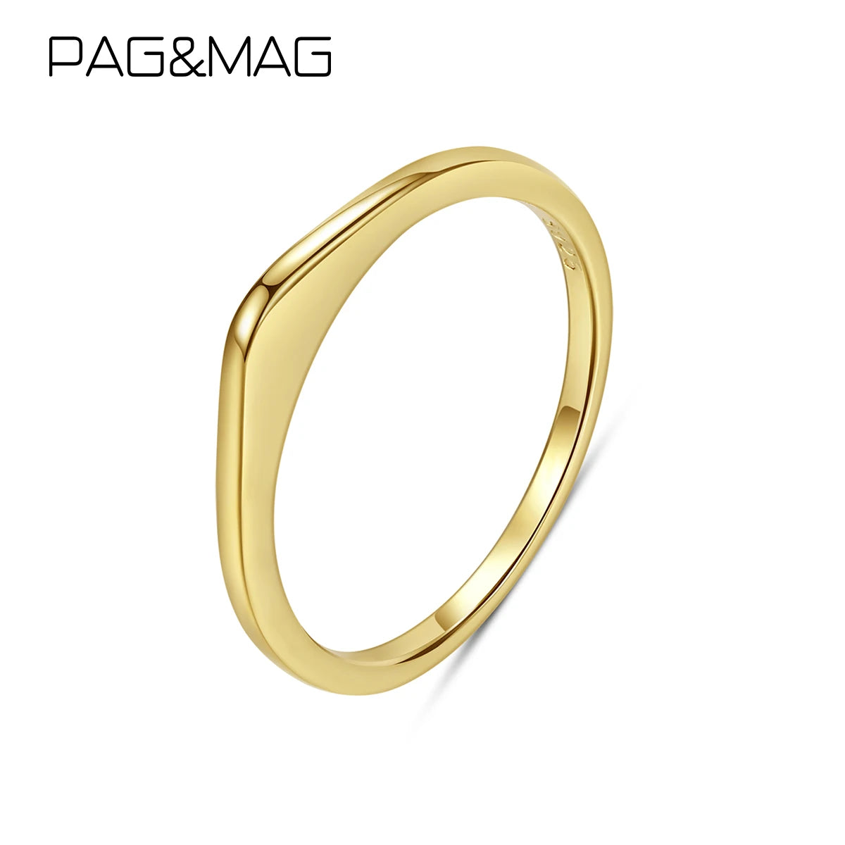 CZCITY 14K Gold Plated 925 Sterling Silver Designer Band Finger Ring for Girls and Ladies Rings Jewelry Women