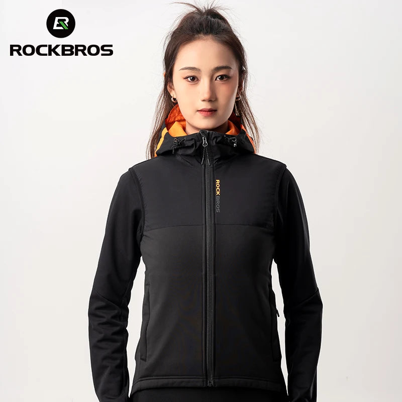 ROCKBROS Custom Puffer Windproof Utility Fleece Vest for Winter Warm Thermal Cotton Men Women Unisex Cycling Vest Jacket