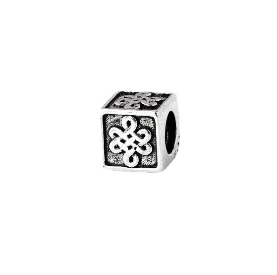 Style 7 S925 Sterling Silver Square Shape Antique Beads Large Hole/big Hole European Style Bracelet Charms Beads