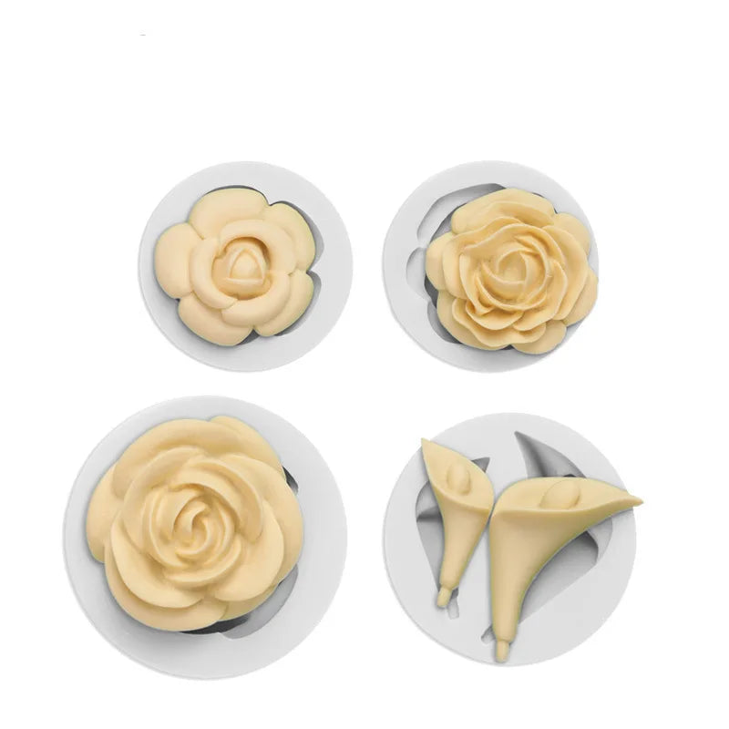Wholesale Hot Sale Silicone Rose Flower Fondant Cake Soap Mould