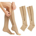 Hot Sale Men Women Pressure Stockings with Zipper Compression Socks for Varicose Veins
