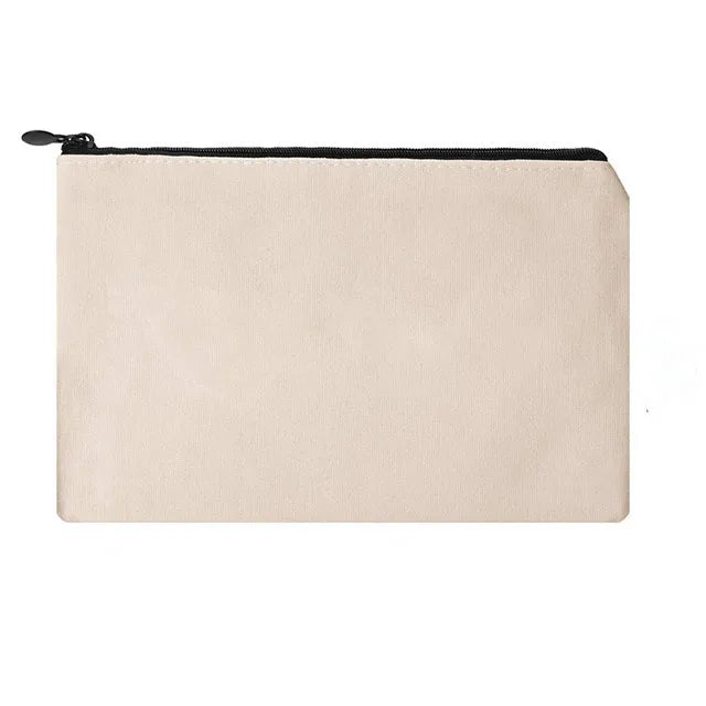 Wholesale Blank Plain Cotton Canvas Cosmetic Bags Customized Travel Cotton Canvas Makeup Bags for Women