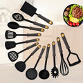 Food Grade Plastic Household Utensils Set Kitchen Tongs Nylon Egg Whisk Spoon Sever Ladle Fork