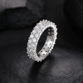 Luxury 2 Rows Moissanite Ring Pass Diamond Tester 925 Sterling Silver Shiny Fashion Jewelry Rings Moissanite Ring Men