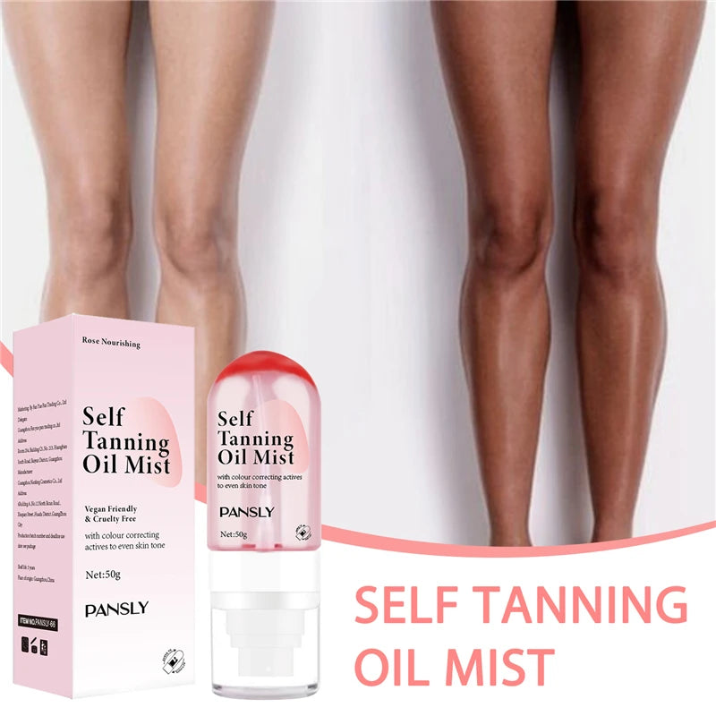 PANSLY 50ml Self Tanner Tanning Spray Skin Moisturizing Exfoliating Self Tanning Oil Mist Spray
