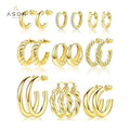 Ason Fashion Jewelry Gold Hoop Earrings for Women Twisted Huggie Hoops Earrings 18K Gold Plated for Girls Gift Lightweight MegaBDM